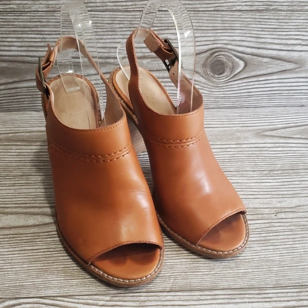 Madewell 6 brown/tan open toe feet cage heels